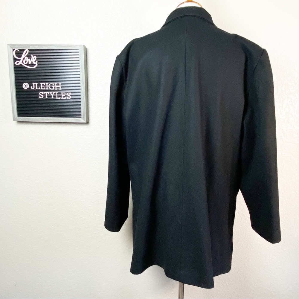 Vintage 70’s ILGWU Black Wool Double Breasted Pea Coat XL - Picture 4 of 11